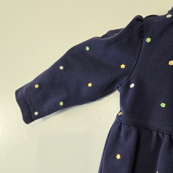 Vintage Gymboree Navy Blue Embroidered Ditsy Floral Jumpsuit Size 18-24 Months - Picture 5 of 13